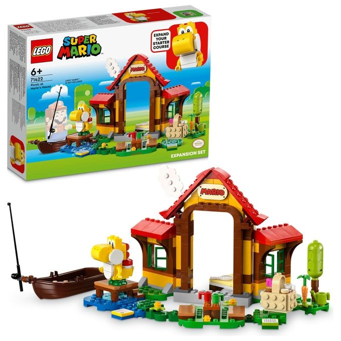 LEGO Super Mario 71422 – Picnic a Casa di Mario, Set di Espansione 259 Pezzi con Personaggi di Mario, Yoshi e Goomba, Eta' 6+