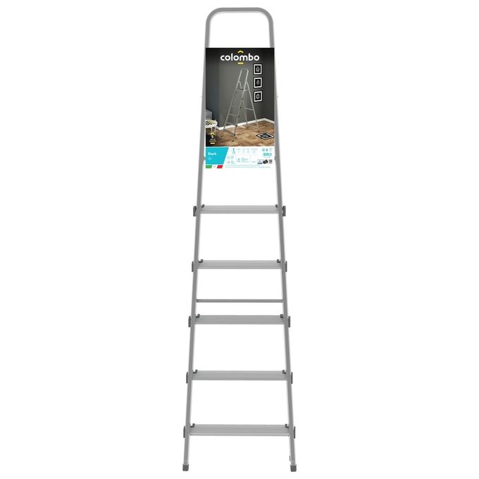 Colombo Scala STARK 4 gradini in acciao-alluminio con gradini e piedini antiscivolo EN131 MADE IN ITALY