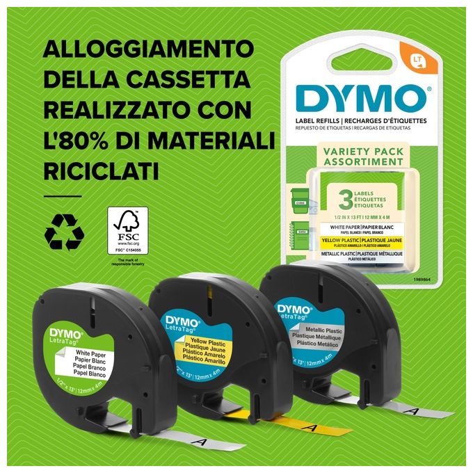 Dymo Nastro Letratag 12mmx4m Rosso