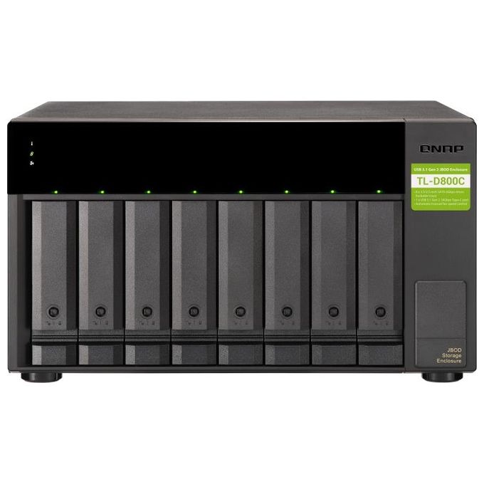 Qnap TL-D800C Contenitore di Unita' di Archiviazione 25-35'' Enclosure Hdd-Ssd Nero-Grigio