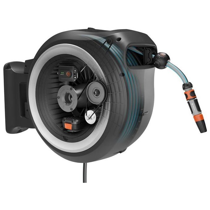 Gardena Set Avvolgitubo a Parete PowerRoll XXL Ricaricabile 18V Set 40mt