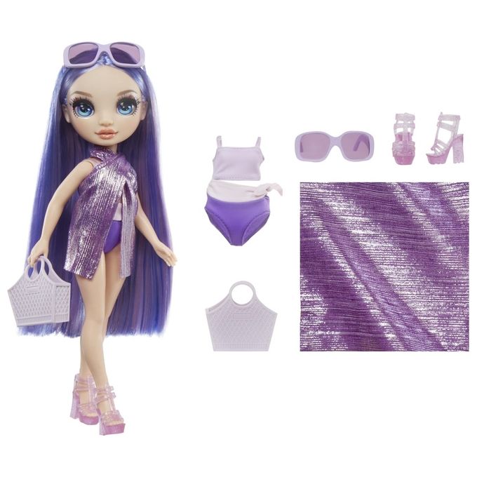 MGA Bambola Rainbow High Swim e Style Fashion Doll Violet Purple