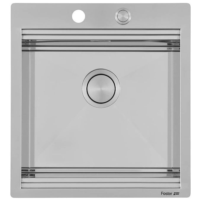 Foster 1031 050 Milanello Workstation Lavello Acciaio Inox Spazzolato da incasso Filotop 1 Vasca 48,6x52cm