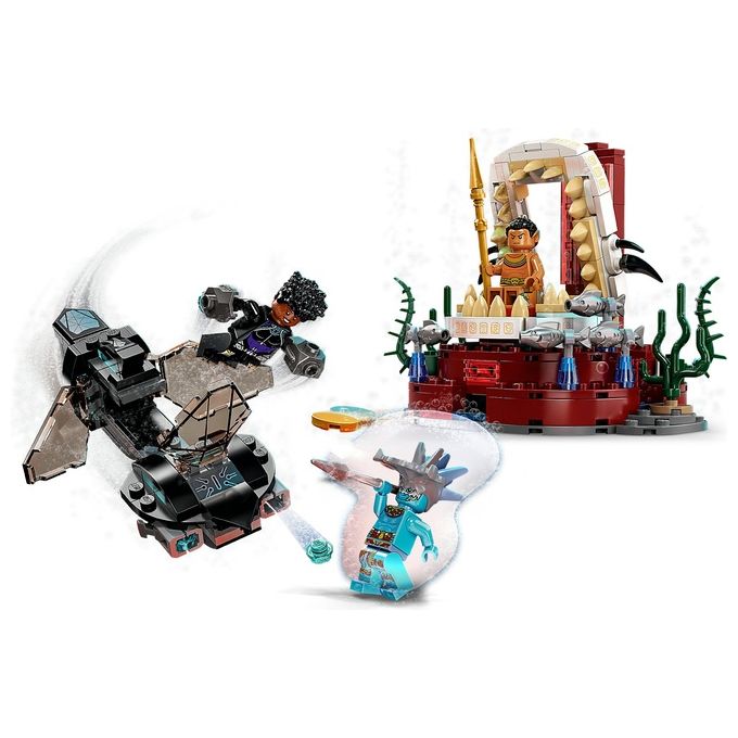 Lego 76213 Marvel La stanza del trono di Re Namor Set da costruzione Black Panther Wakanda Forever 3 Minifigure Shuri Attuma Re Namor