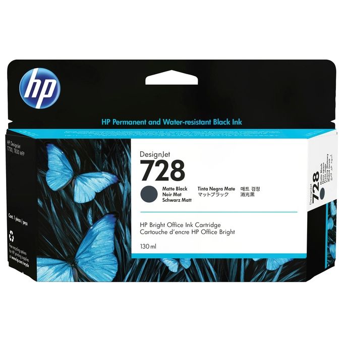 HP 728 Cartuccia Originale Resa Standard Nero Opaco