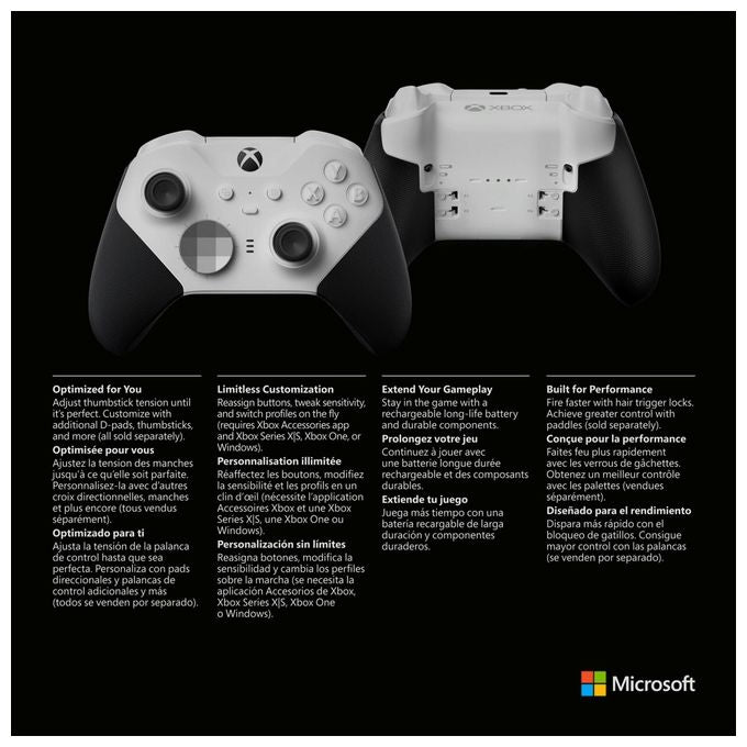 Microsoft Xbox Elite Wireless Series 2 Core Nero-Bianco Bluetooth-usb Gamepad Analogico-Digitale Pc Xbox One