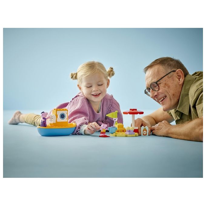 LEGO DUPLO Viaggio in Barca di Peppa Pig Giochi Educativi per Bambine e Bambini da 2 Anni Giocattolo per l'Apprendimento Prescolare da Costruire con 2 Personaggi Idea Regalo 10432