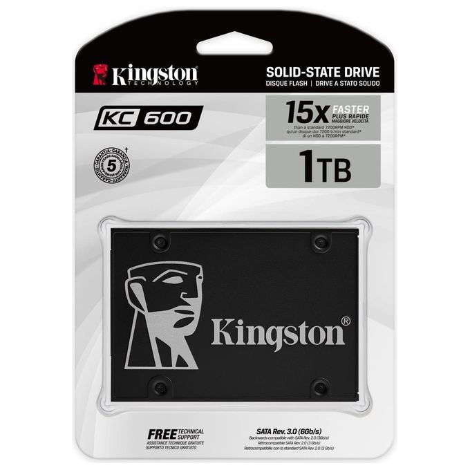 Kingston SKC600-1024G KC600 SSD Interno 2.5'' SATA III 1024GB 3D TLC Crittografia AES 256-bit 550MB-s