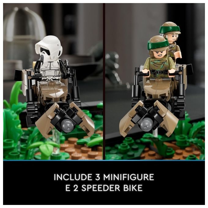 LEGO Star Wars 75353 Diorama Inseguimento con lo Speeder su Endor con Luke Skywalker e Principessa Leia, Il Ritorno dello Jedi
