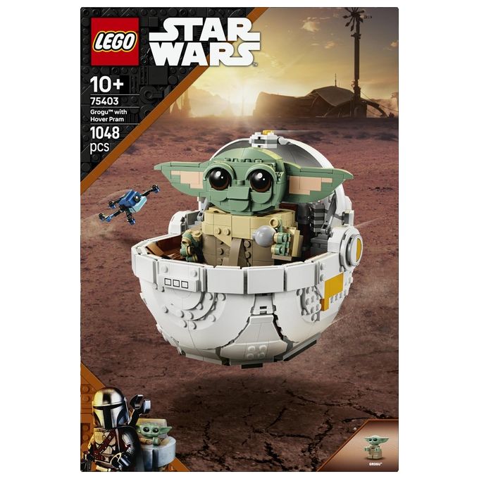 LEGO 75403 Star Wars Grogu con Carrozzina Hover 1048 pezzi con minifigure e accessori colore Nero