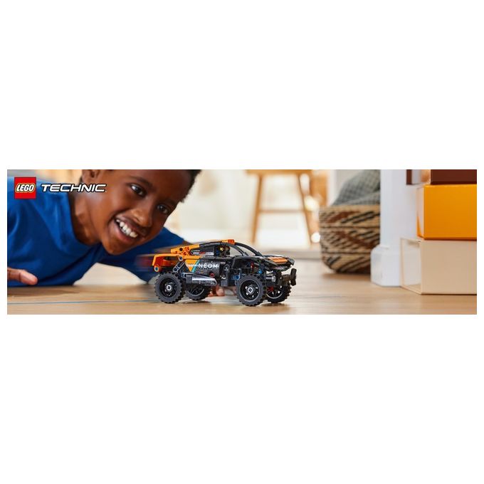 LEGO Technic 42166 NEOM McLaren Extreme E Race Car, Macchina Giocattolo con Funzione Pull-Back, Giochi per Bambini di 7+ Anni