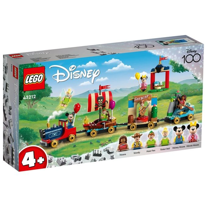 LEGO Disney 43212 Treno delle Celebrazioni Disney 100° Anniversario con Carri Giocattolo e Figure di Topolino e Minnie