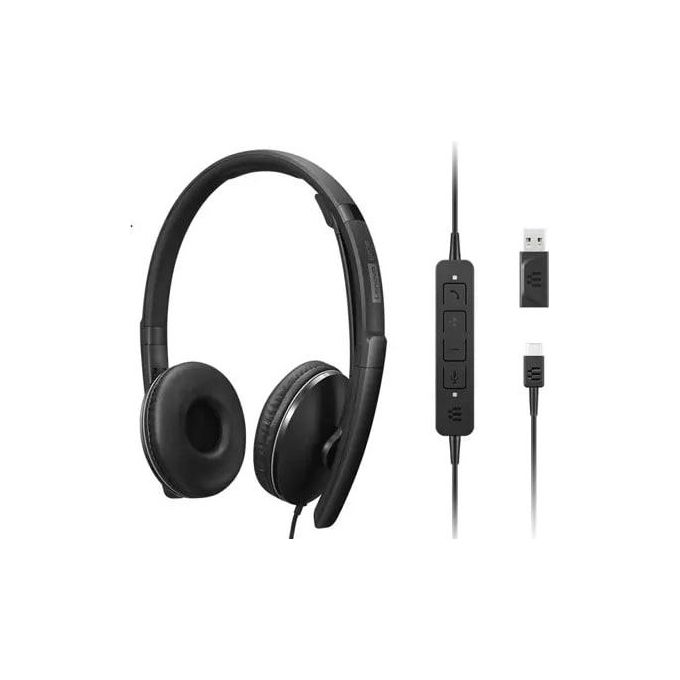 Lenovo Gen 2 Cuffie con Microfono Over Ear Cablato USB-C Nero Zoom Certificato