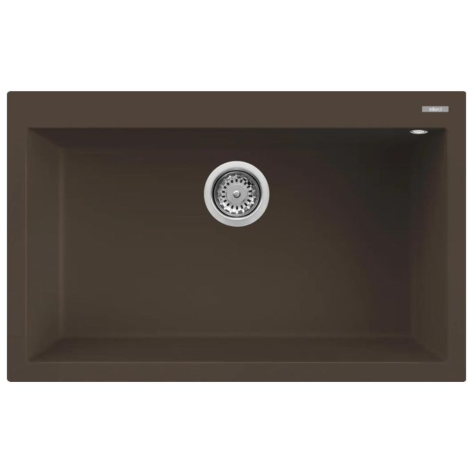 Elleci QUADRA 130 Lavello 1 vasca 79x50 cm granitek espresso