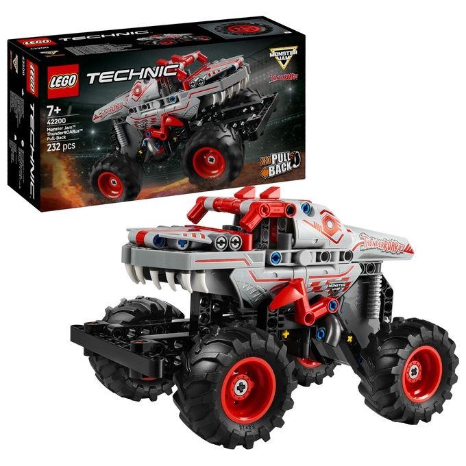 Lego 42200 Technic Monster Jam ThunderROARus Pull Back Set di Costruzioni 232 Pezzi 7 Anni colore Multicolore