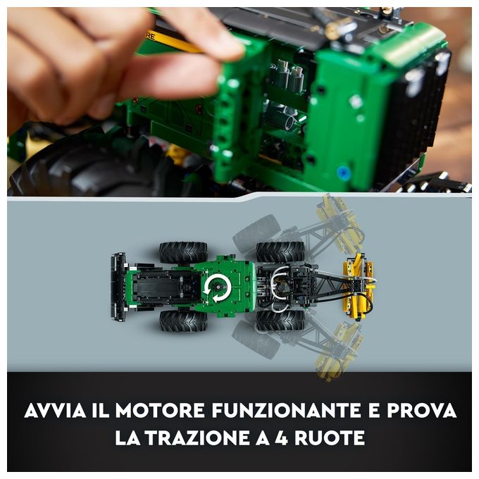 LEGO Technic 42157 Trattore John Deere 948L-II, Modellino da Costruire di Veicolo Giocattolo con Funzioni Pneumatiche e 4WD