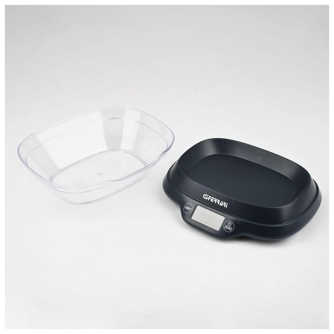 G3 Ferrari Ginny G20093 – Bilancia da cucina digitale, portata massima 5 kg, precisione 1 g, display LCD retroilluminato, funzioni tara e conversione unita', alimentazione 2 batterie AAA, colore nero