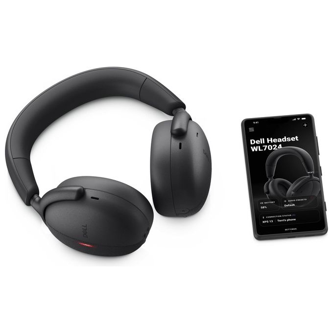 Dell WL7024 Auricolare con Cavo e Senza Cavo a Padiglione Usb Tipo-c Bluetooth Nero
