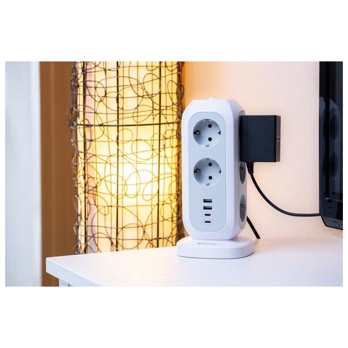 Verbatim EUPT-01 EU Power Tower 11 AC con 2 USB-C - 2 USB-A