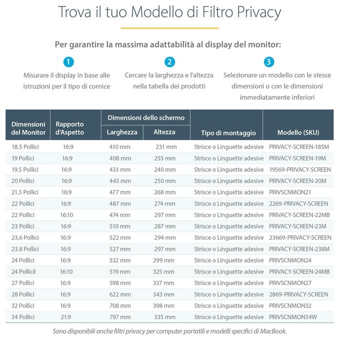 StarTech.com Filtro per la Privacy Universale per Monitor da 27