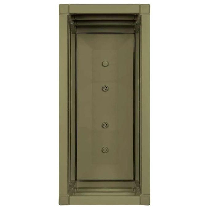 Stefanplast STF1192 Ethica Fioriera Rettangolare con Spalliera 80x36 cm 140 cm 80 L Plastica Riciclata 100% UV colore Verde Oliva