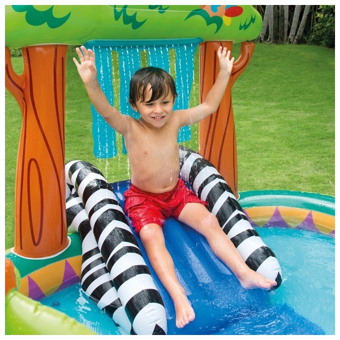 Intex, Piscina Gonfiabile Giungla 57155, Con Scivolo e Giochi d'acqua