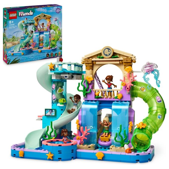 LEGO 42630 Friends Parco Acquatico di Heartlake City Giochi Creativi per Bambine e Bambini da 8 Anni in su da Costruire con Scivoli per l'Acqua 4 Personaggi e Accessori Idee Regalo di Compleanno