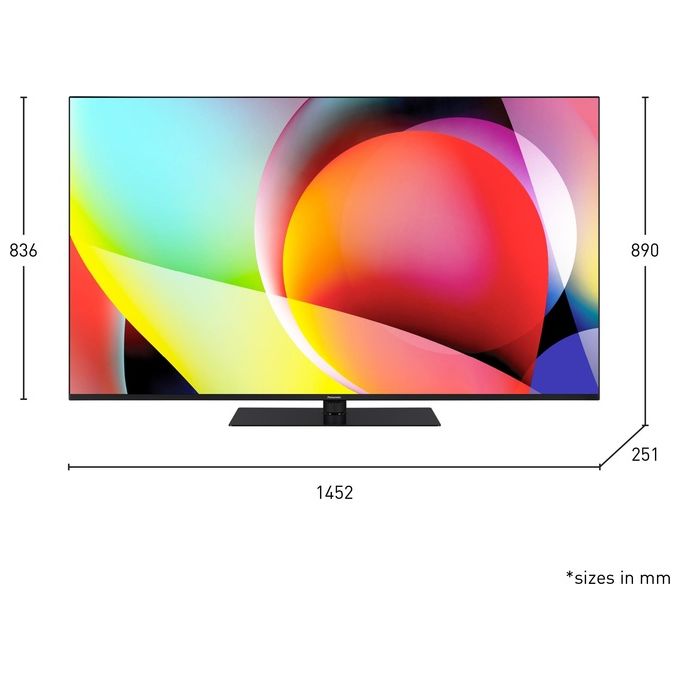 Panasonic TN-65W70AEZ Serie W70 65 inch 4K Ultra HD LED Smart TV 2024 Google Assistant Chromecast Dolby Vision and Atmos Game Mode Bluetooth Per un  Esperienza Visiva Ottimale