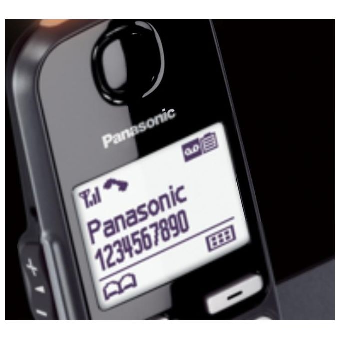 Panasonic KX-TGE260 Cordless Dect-Gap Display 1.8'' Rubrica Vivavoce Segreteria Tasti Grandi Senior Nero