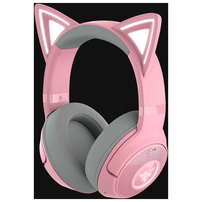 Razer Kraken Kitty V2 BT Cuffie RGB Wireless Bluetooth con Orecchie da Gatto Rosa