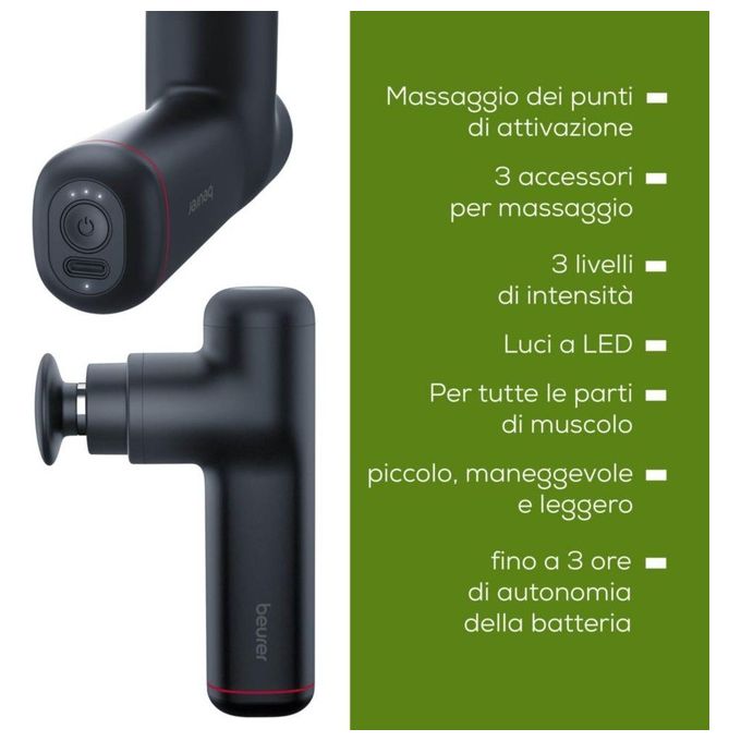 Beurer MG 79 Massaggiatore a Pistola Sensitive 3 Accessori