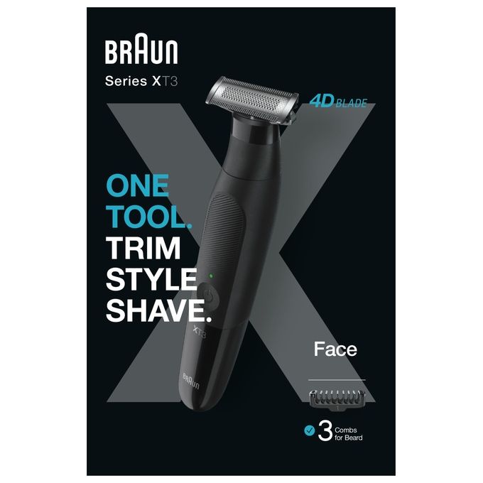 Braun XT3100 Serie X Rasoio Barba 4D Blade Face Nero
