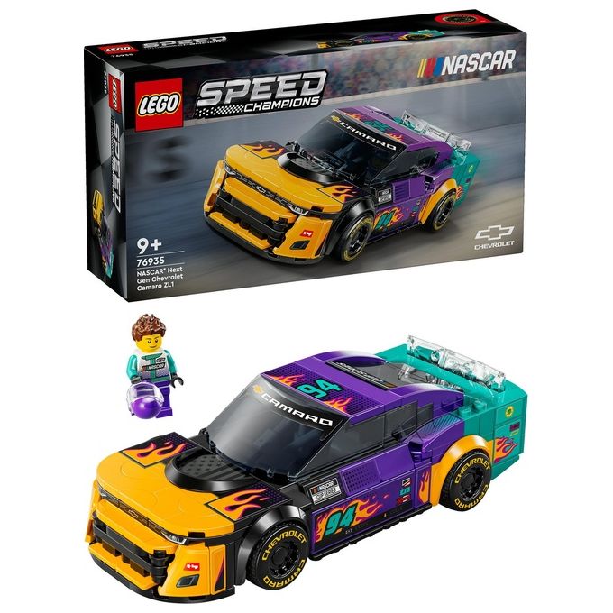 Lego 76935 Speed Champions Set Costruzione NASCAR Next Gen Chevrolet Camaro ZL1 328 Pezzi