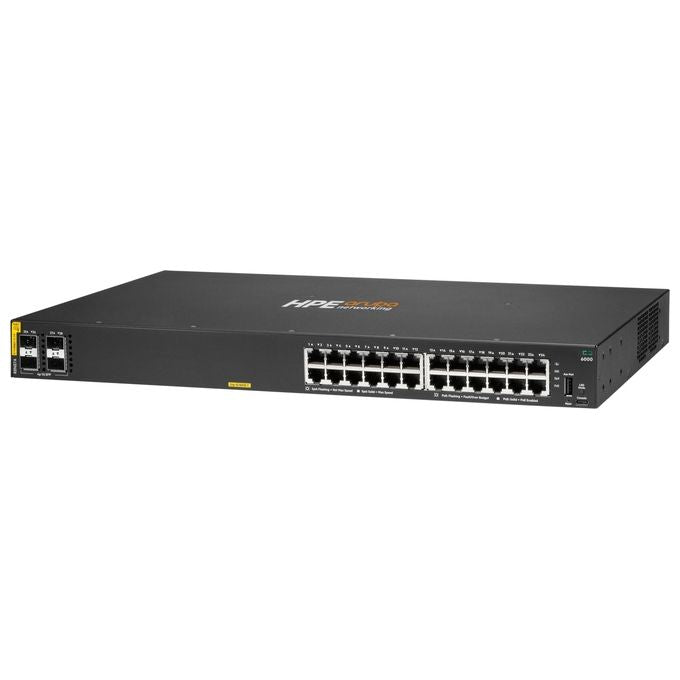 HP Enterprise Aruba 6000 24G Class4 PoE 4SFP 370W Gestito L3 Gigabit Ethernet 10-100-1000 Supporto Power over Ethernet 1U