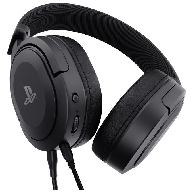 Trust Gaming GXT 498 Forta Cuffie Ecosostenibile PS5 e PS4 con Licenza Ufficiale PlayStation 5 Over-Ear Cavo da 1.2mt Microfono Staccabile Jack Audio 3.5mm Nero