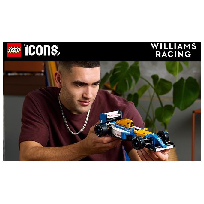 LEGO Icons Williams Racing FW14B e Nigel Mansell - Modellino di Auto F1 da Costruire con Minifigure del Pilota da Collezione, Trofeo e Supporto da Esposizione, Idea Regalo Adulti, Uomo o Donna 10353