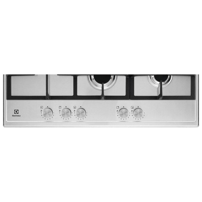 Electrolux KGS7566S2X Piano Cottura da Incasso a Gas 75 cm 5 Fuochi Speed Burner Inox Griglie in Ghisa Slim Profile