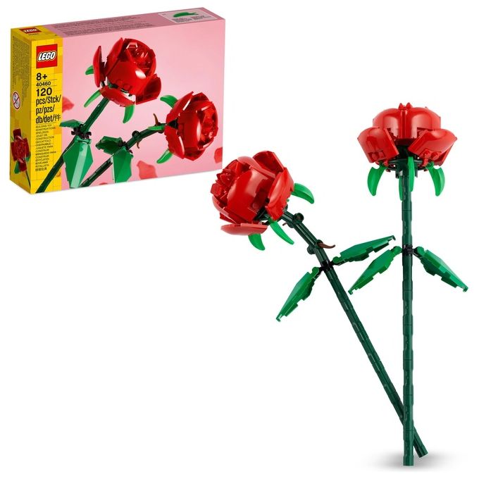 LEGO Creator 40460 Rose Set Fiori Finti Compatibile con Bouquet di Fiori Artificiali, Regalo di San Valentino per Lei o Lui