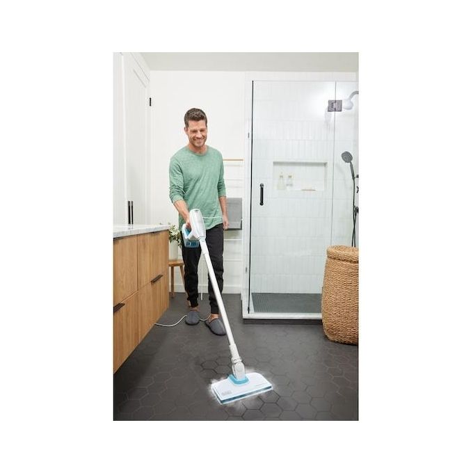 Black+Decker BHSM15FX08 – Pulitore a vapore 2 in 1, capacita' serbatoio 0.5 L, Potenza 1500 W, Pressione vapore elevata, Autonomia fino a 20 min, Kit estensione incluso, Colore Bianco-Arancio