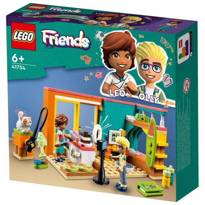 LEGO Friends 41754 La Cameretta di Leo, Set Camera da Letto a Tema Cucina e Video Making, Giochi per Bambini 6+ da Collezione