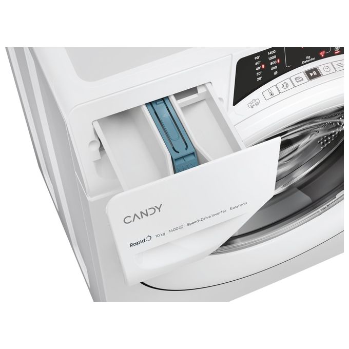 Candy RO14104DWMT1S Rapido' Lavatrice Frontale 10 Kg 1400 rpm Classe A Wi-Fi Vapore Inverter (85x60x58 cm) colore Bianco