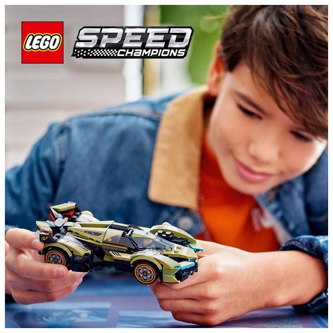 LEGO Speed Champions Super Car Lamborghini Lambo V12 Vision GT Macchina Giocattolo per Bambini da 10 Anni Modellino di Auto da Costruire con Minifigure del Pilota Idea Regalo da Collezione 76923