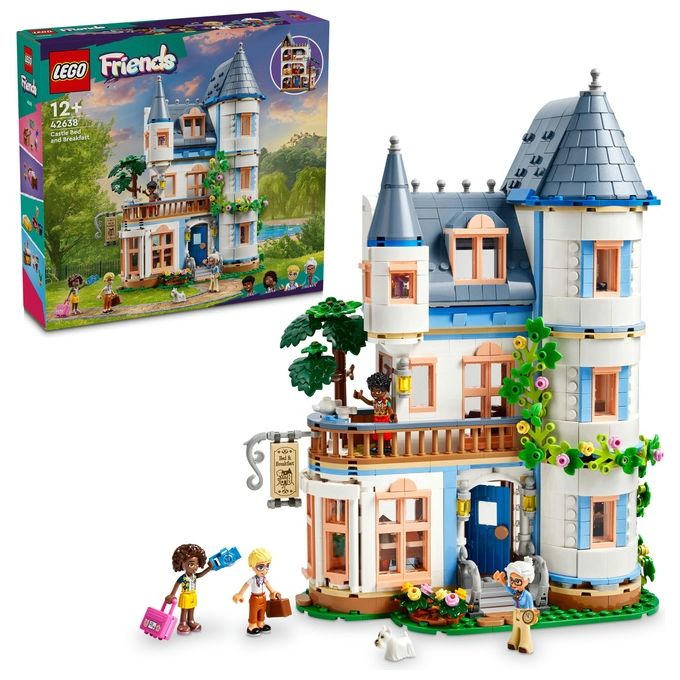LEGO Friends Bed And Breakfast al Castello Giochi per lo Sviluppo Sociale per Bambine e Bambini da 12 Anni Hotel Giocattolo da Costruire Albergo a 3 Paini con 4 Personaggi Cane e Accessori 42638