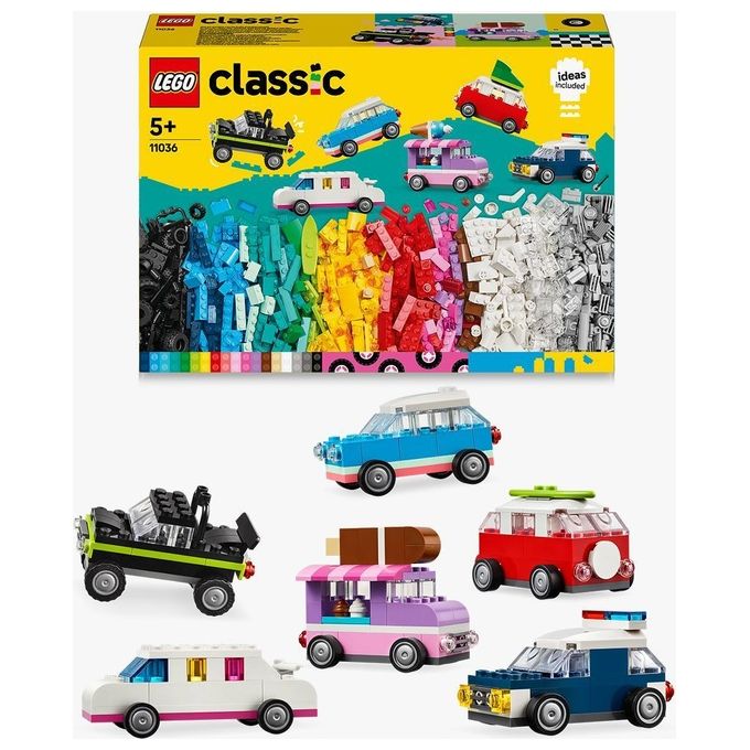 LEGO Classic 11036 Veicoli Creativi, Modellini di Auto in Mattoncini, Macchine Giocattolo per Bambini e Bambine 5+ Anni