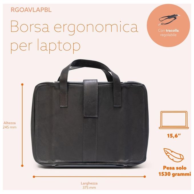 R-Go Tools RGOAVLAPBL Borsa per Laptop 15.6'' Valigetta Ventiquattrore Marrone
