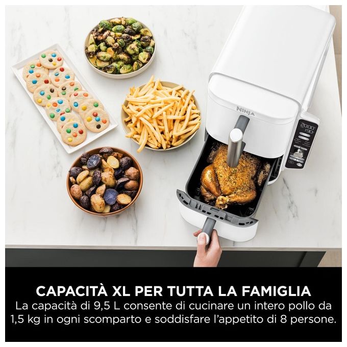 Ninja SL400EUWH Friggitrice ad aria Doublestack xl 9 5 lt - bianco