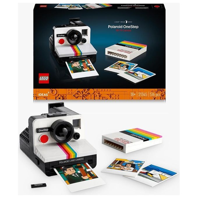 LEGO Ideas Fotocamera Polaroid OneStep SX-70 21345 Modellismo da Costruire per Adulti, Regali Creativi, Oggetti da Collezione