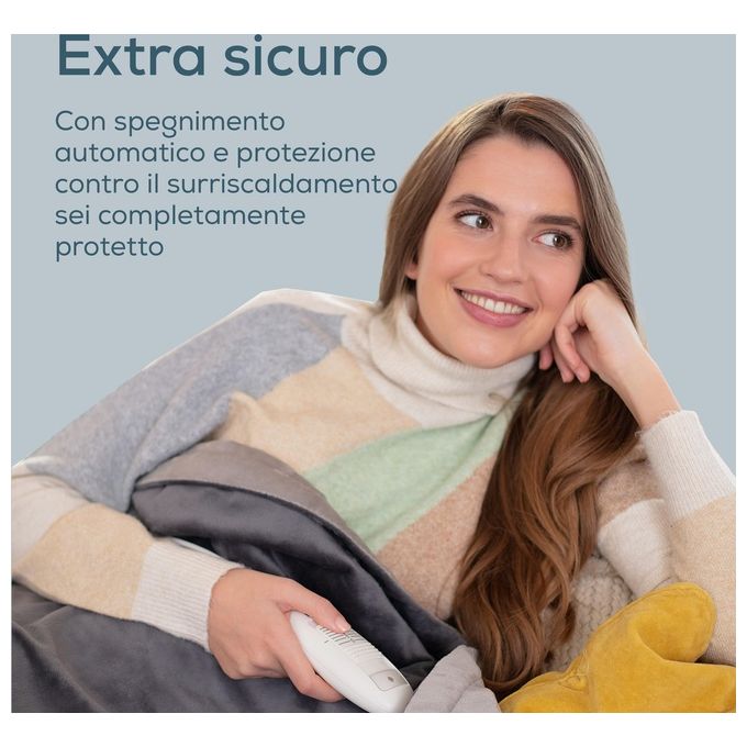Beurer HD 75 Cosy Coperta Elettrica 100W Grigio Tessuto Felpato