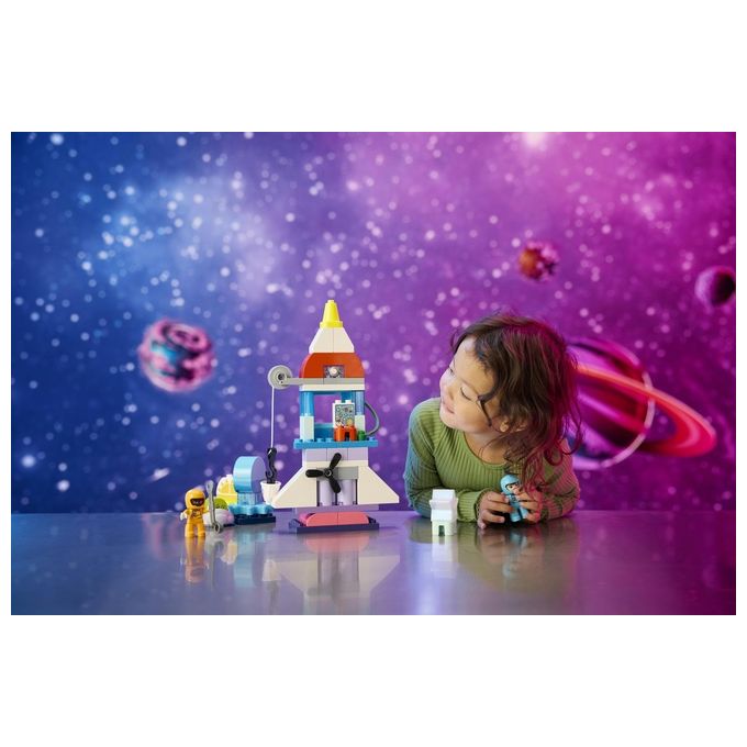 LEGO DUPLO 10422 Avventura dello Space Shuttle 3 in 1, Astronave Giocattolo Didattica, Gioco Educativo per Bambini di 3+ Anni