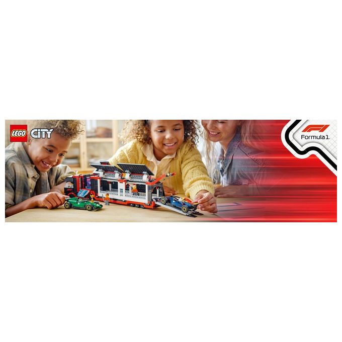 LEGO City Formula 1 Autotrasportatore F1 con monoposto RB20 e AMR24 F1 60445
